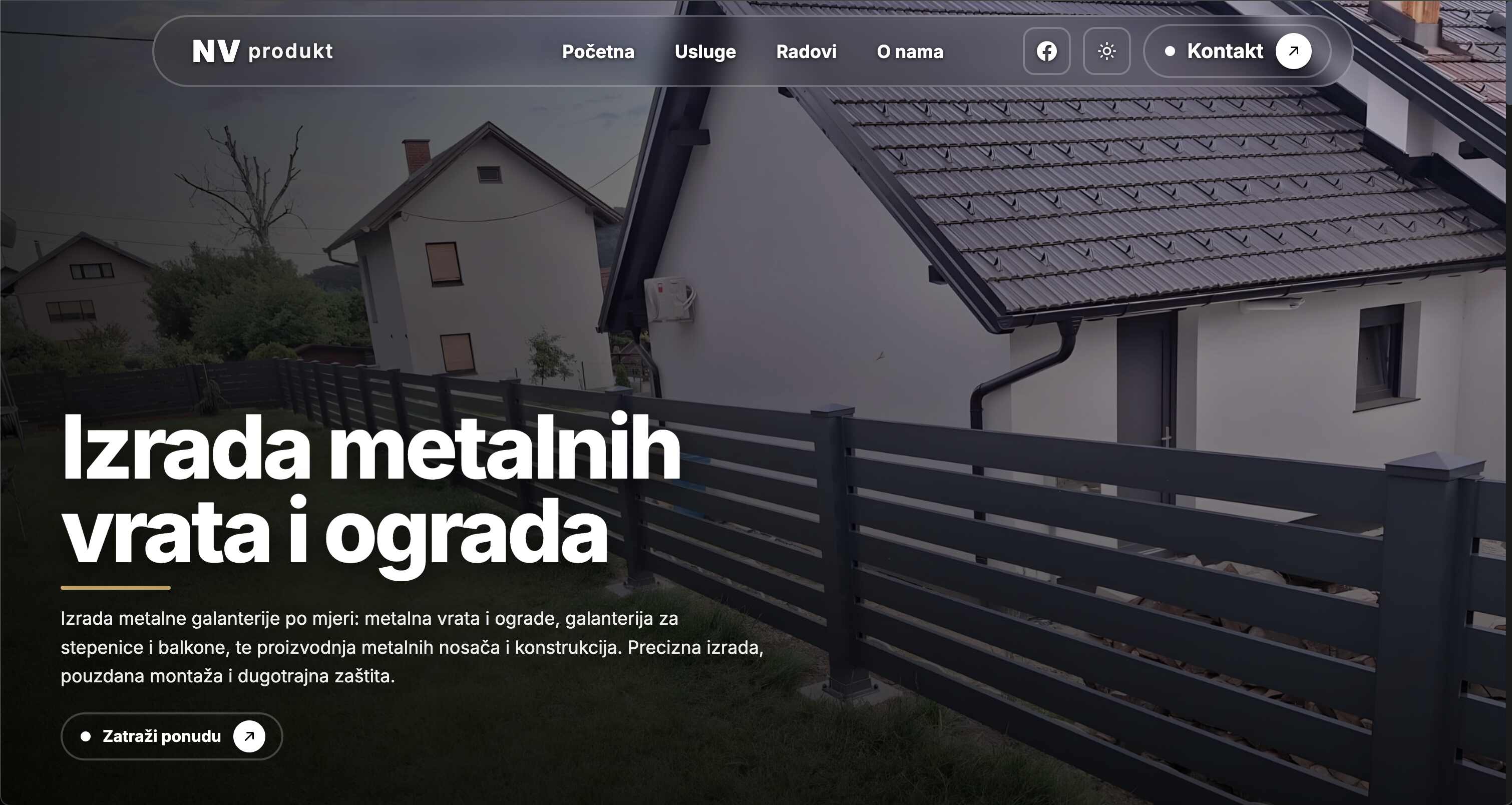 NV produkt web stranica prikaz na desktop računalu - moderna prodajna platforma