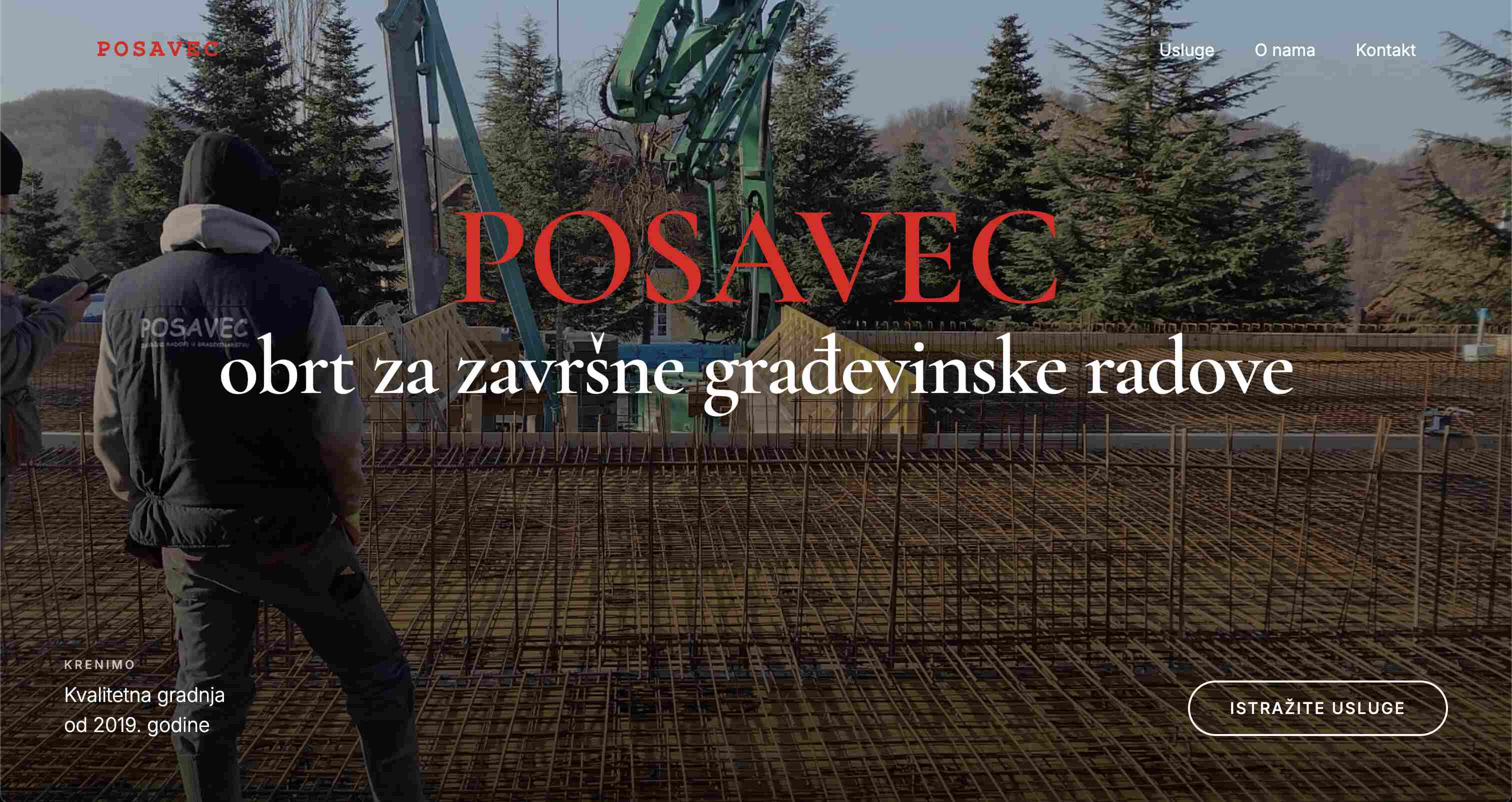 Posavec Gradnja web stranica prikaz na desktop računalu - profesionalna građevinska tvrtka